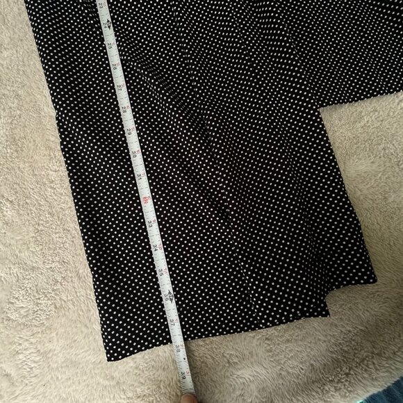 Adrianna Papell Flowy Crepe Palazzo Pants Dark Brown Polka Dot 34" x 27" Sz L - Picture 12 of 12